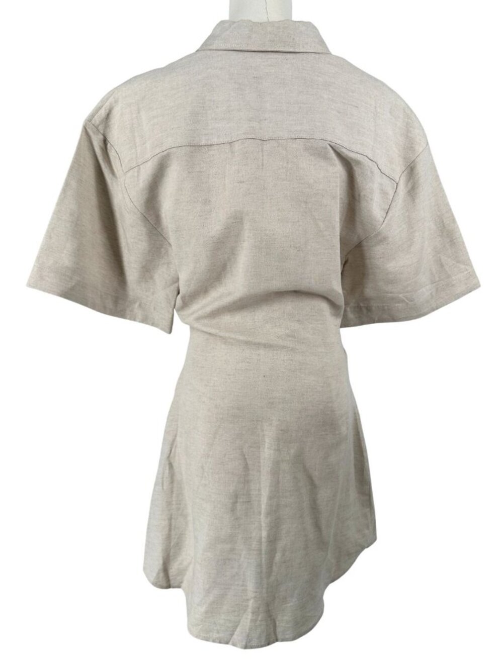 Jacquemus La Robe Arles Mini Dress Beige Cotton Linen FR 38 - Picture 11 of 13